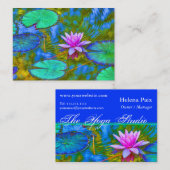 Carte De Visite Nénuphar Lotus pour le studio de yoga, spa, salon (Devant / Derrière)