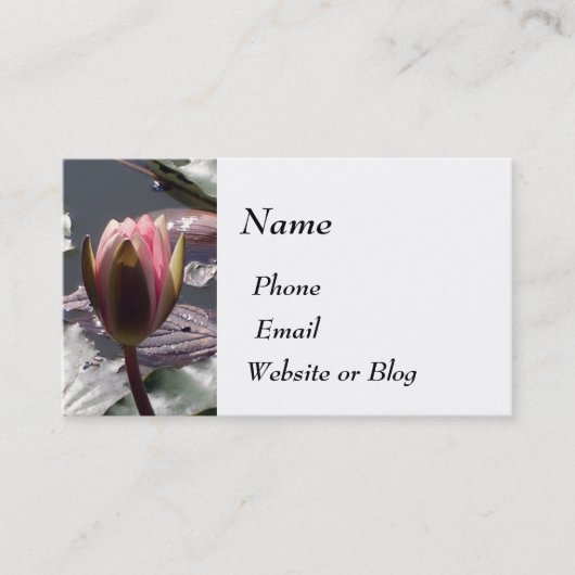Carte De Visite Nénuphar rose (Devant)