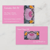 Carte De Visite nénuphars brodés à la kalocsai (Devant / Derrière)