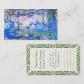 Carte De Visite Nénuphars Claude Monet peignant le grand maître (Devant / Derrière)