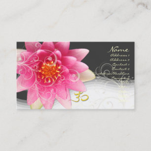 Carte De Visite nénuphars Roses+tourbillons de nacre+om/do-it-your