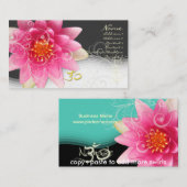 Carte De Visite nénuphars Roses+tourbillons de nacre+om/do-it-your (Devant / Derrière)
