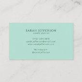 Carte De Visite Neo Mint Moderne Elegant Or Foil Professionnel (Dos)