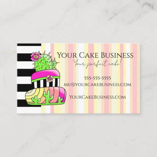 Carte De Visite Neon Cactus Business Card (Devant)