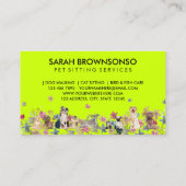 Carte De Visite Neon Chien Chat Bird Hotel Sofa Animaux assis (Dos)