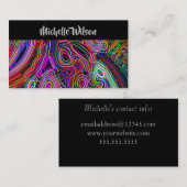 Carte De Visite Neon coloré arc-en-ciel moderne (Devant / Derrière)