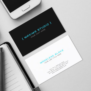 Carte De Visite Neon Colors Nom de l'entreprise sur noir Monogra