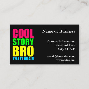 Carte De Visite Neon Cool Story Bro