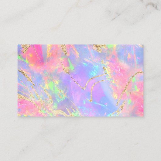 Carte De Visite néon couleurs gemstone opal texture merci (Dos)