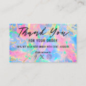 Carte De Visite néon couleurs gemstone opal texture merci (Devant)