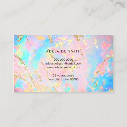 Carte De Visite néon couleurs opal (Dos)