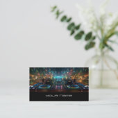 Carte de visite néon DJ moderne (Debout devant)