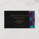 Carte De Visite Neon d'or noir moderne (Dos)