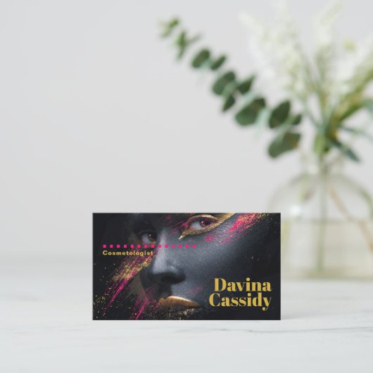 Carte De Visite Neon doré (Debout devant)