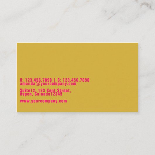 Carte De Visite Neon doré (Dos)