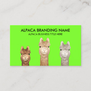 Carte De Visite Neon Green Alpaca Animal