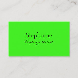 Carte De Visite Neon Green Bright Coloré Maquillage Artiste Salon 