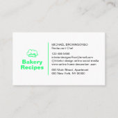 Carte De Visite Neon Green Burger Photo Restaurant Chef Nourriture (Devant)