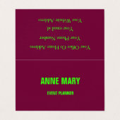 Carte De Visite Neon Green Cherry Purple Couleur personnalisée Mar (Extérieur déplié)