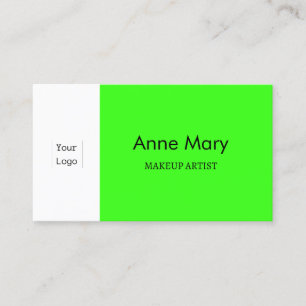 Carte De Visite Neon Green Custom Logo Maquillage Artiste Salon Mo