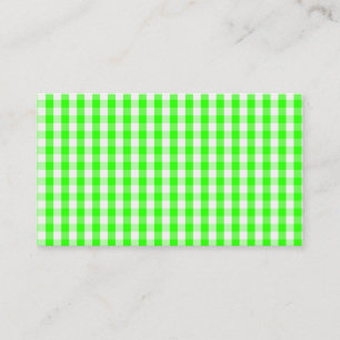Carte De Visite Neon Green En vichy Motif par Shirley Taylor