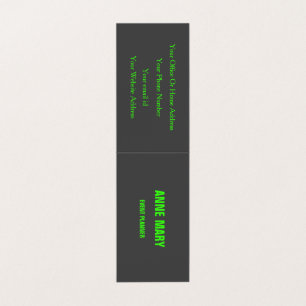 Carte De Visite Neon Green Grey Gray Custom Color Weddings Modern