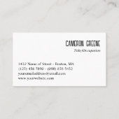 Carte De Visite Neon Green Lines Noir (Dos)