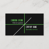 Carte De Visite Neon Green Lines Noir (Devant)
