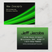Carte De Visite Neon Green Modern (Devant / Derrière)