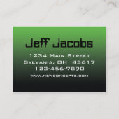 Carte De Visite Neon Green Modern (Dos)
