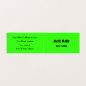 Carte De Visite Neon Green White Bright Mariage Planificateur d'év (Extérieur déplié)