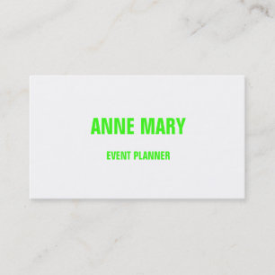 Carte De Visite Neon Green White Custom Color Mariage Event 2023