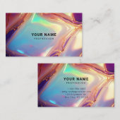 Carte De Visite Neon Holographique Textures Modernes (Devant / Derrière)
