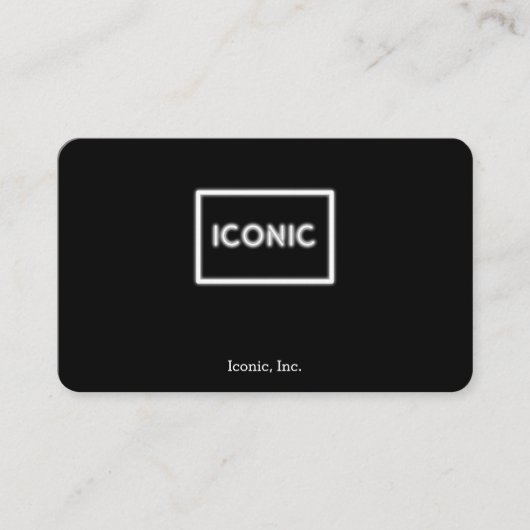 Carte De Visite Néon iconique rougeoyant blanc (Devant)