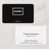 Carte De Visite Néon iconique rougeoyant blanc (Devant / Derrière)