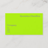 Carte De Visite Neon Lime  Green (Dos)