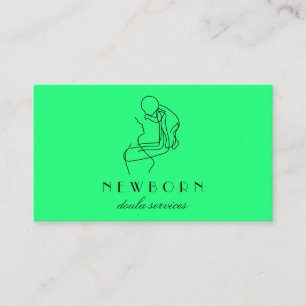 Carte De Visite Neon Love Nurture Design Avec Femme Baby
