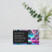 Carte De Visite Neon Nightclub Lotus Flower Professional Executive (Debout devant)