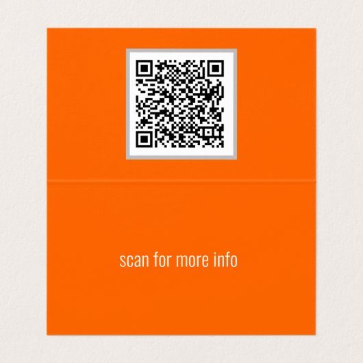 Carte De Visite néon orange - ajouter le code QR (Intérieur déplié)