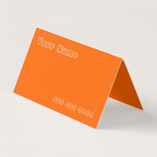Carte De Visite néon orange - ajouter le code QR (Devant)