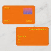 Carte De Visite néon orange - ajouter une photo (Devant / Derrière)