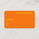 Carte De Visite néon orange - ajouter une photo (Dos)