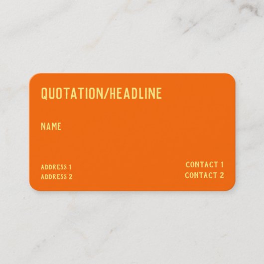 Carte De Visite néon orange - code QR - (Devant)