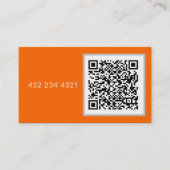 Carte De Visite néon orange - code QR gras (Devant)