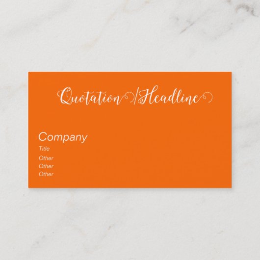 Carte De Visite néon orange - élégant script (Dos)