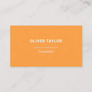Carte De Visite Neon Orange Et Blanc Plaisir Minimaliste Nom Perso