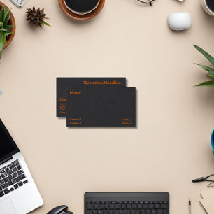 carte de visite néon orange et noir
