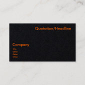carte de visite néon orange et noir (Dos)