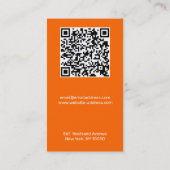 carte de visite néon orange - monogramme gras (Dos)