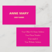 Carte De Visite Neon Pink Beige Modern Manager (Devant / Derrière)